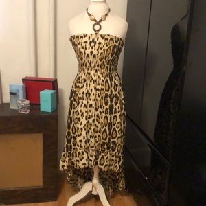 High low leopard dress